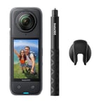 Insta360 X4 Get-Set Bundle - 8K Waterproof 360 Action Camera, 4K Wide-Angle Video, Invisible Selfie Stick, Removable Lens Guards, 135 Min Battery Life, AI Editing, Stabilization, No microSD Card