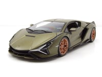 Lamborghini Sian Fkp 37 Mat Olive Métallique Maquette de Voiture 1:24 Burago