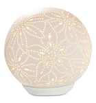 Gilde Lampe Boule Fleur - Porcelaine - Motif de Trous H 15 cm