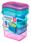 Sistema Lunch Food Storage Containers | 400 ml | Small Snack Pots | BPA-Free Plastic | Assorted Colours | 3 Count