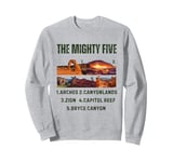 Vintage Moab Souvenir | Mighty Big 5 Utah National Parks Tee Sweatshirt