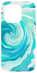 iPhone 15 Pro Swirl Blue Color Illustration Pattern Abstract Art Case