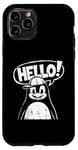 Coque pour iPhone 11 Pro Hello Pingouin avec chapeau cool Street Art Style graphique