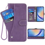 Elisorli Phone Cover for Samsung Galaxy S23 FE 5G Wallet Case Wrist Strap Lanyard Slot Mobile Stand Leather Credit Card Holder Magnetic Flip Folio Purse Cell Accessories S 23 EF S23FE 23S Women Purple