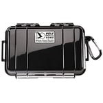 PELI 1040 micro boîtier pour la protection de petits objets, étanche IP67, capacité de 0,7L, fabriqué aux Etats-Unis, revêtement noir/noir