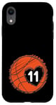 Coque pour iPhone XR #11 - Numéro 11 en forme de cœur - Joueur de basket-ball graphique mignon