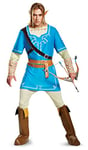 DISGUISE 22871D Link Costume, Breath of the Wild, Deluxe Adult Sized, Blue, XL