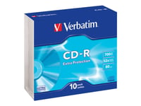 Verbatim - 10 X Cd-R - 700 Mb (80Min) 52X - Tunt Cd-Fodral