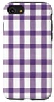 iPhone SE (2020) / 7 / 8 Purple White Checkered Plaid Flannel Gingham Pattern Checker Case