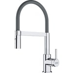 Lina fc 6087.031 Mitigeur cuisine, 205 x 410 mm, semi-pro avec douchette extractible, Chrome/Gris (115.0626.087) - Franke