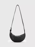 AllSaints Half Moon Snake Effect Leather Crossbody Bag