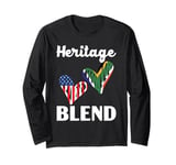 Half African Half American USA Flag South Africa Long Sleeve T-Shirt