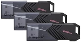 Kingston DataTraveler Exodia Onyx USB Flash Drive 3.2 Gen 1 DTXON/128GB - with Sleek Moving Cap (Pack of 3)