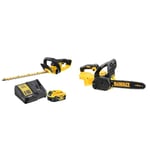 DeWalt - Taille-Haies Brushless XR 18V 5Ah Li-ION - DCMHT563P1-QW - Taille Haie Électrique sans Fil & Tronçonneuse Élagueuse Brushless XR 18V - DCM565N-XJ - Tronçonneuse sans Fil