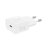 Chargeur pour téléphone mobile Samsung Chargeur secteur RAPIDE 25W, Port USB Type C Blanc