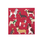 Talking Tables Christmas Paper Napkins Cute Dogs 20 Pack, Red Green Xmas Dinner Lunch Party, Noël