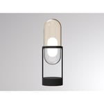 Pille T Bordlampe grå glas/champagne skærm 27W 2700 PUSH dæmpbar