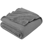 EHEYCIGA Plaid Polaire Gris 220x240,Couverture Polaire Couvre Lit 2 Personnes,Jete de Canape Grande Taille,Plaid Jeté Canapé Flanelle Doux et Chaud