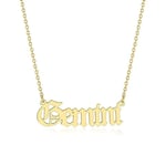 South Coast Jewellery Gemini Zodiac Horoscope Birth Star Sign Necklace Gold Stainless Steel