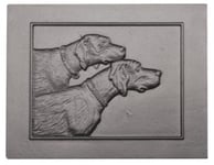 Plaque de cheminée les deux chiens grise H. 46 cm X L. 60 cm, Dommartin