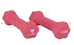 Hit Fitness Unisex - Adult Neoprene Studio Dumbbell, 0.5 kg Dumbbell, Pink