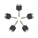 5pcs 6.35mm to RCA Splitter Adapter,Gelrhonr Dual Channel Stereo Jack Male to RCA Female Adaptor,AUX-IN TRS Headphones Jack Plug for Sound Equipment