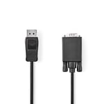 Nedis VGA-kabel | DisplayPort Han | VGA Han | Nikkel belagt | Maksimum oppløsning: 1080p | 2.00 m | Rund | PVC | Sort | Label