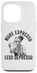 Coque pour iPhone 13 Pro Plus d'expresso Moins de Depresso Funny Coffee Expresso Lover