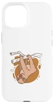 Coque pour iPhone 15 Un paresseux paresseux mignon traîne, sortons un animal