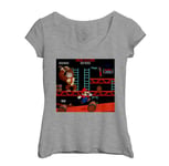 T-Shirt Femme Col Echancré Donkey Kong Contre Mario