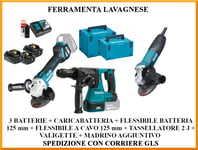 Trousse MM Réglé Outils Makita Perforateur DHR243 + Fléchir Dga 513 GA4530 + 3