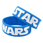 HSJ 2Pcs Star Wars Star Wars Silicone Bracelet 1 Inch Wristband Black And White Blue Perfectly Inspire Fitness, Basketball, Sports Seeking, Exercise And Tasks,Blue