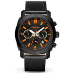 PINDOWS Montres pour Hommes, Montre chronographe pour Homme, Grand Cadran, Montre-Bracelet à Quartz Tendance avec Bracelet en Acier Inoxydable ou Bracelet en Cuir.