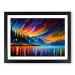 Special Aurora Borealis Vol.4 Abstract H1022 Framed Print for Living Room Bedroom Home Office Décor, Wall Art Picture Ready to Hang, Black A2 Frame (64 x 46 cm)