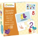 Avenue Mandarine JE529C - Une boite éducative de 10 puzzles de 3 pièces à assembler - À partir de 3 ans - Apprendre à compter