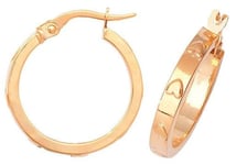 James Moore TH ER666 9k Yellow Gold Heart Hoop Earrings 15 Jewellery