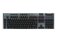 Logitech G G915 X - Tangentbord - Lightspeed - Bakgrundsbelyst - Trådlös - Bluetooth 5.0, 2.4 Ghz, Usb - Qwerty - Usa, Internationellt - Tangentbrytare: Gl Tactile - Svart