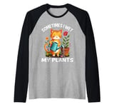 Sometimes I Wet My Plants Funny Gardening Garden Men Women Raglan Baseball Tee