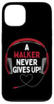 Coque pour iPhone 13 Casque personnalisé avec citation de jeu « A Walker Never Gives Up »