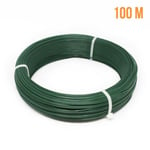 Fil d'attache en acier galvanisé plastifié pour grillage ou autre - 100 m x 1.5mm Ø - Vert - Linxor