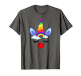 Red Nose Unicorn Face With Eyelashes 2022 T-Shirt