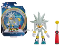 New Sonic The Hedgehog 5" Silver Figure With Checkpoint