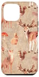 Coque pour iPhone 13 Pro Max rustique forêt pays forêt animaux cerf loup écureuil
