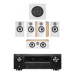 Denon AVRS670H 5.2 Ch 8K AV Receiver with Bowers and Wilkins 607 S3 5.1 Surround Sound Speaker Package Oak