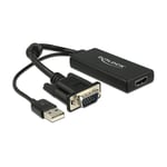 Delock - Adaptateur vga vers hdmi avec audio noir (62668)