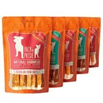 PACK'N PRIDE Dog Treats, 5 Pack*90g=450g, Chicken and Duck Chewy Twists, Rawhide Dog Chews with Pure Natural Meat, Low-Fat, and High in Protein for Small&Medium Dogs