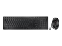 Cherry Dw 9500 Slim - Tastatur- Og Mussett - Trådløs - 2.4 Ghz, Bluetooth 4.0 - Usa Med Eurosymbol - Tastsvitsj: Cherry Sx - Grå, Svart - Plastfri Emballasje