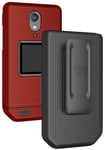 Grid Case Hard Shell Cover and Belt Clip Holster Combo for CAT S22 Flip Phone