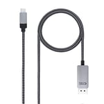 Brightium Câble convertisseur USB-C mâle vers DisplayPort mâle, noir, longueur de 1,8 m, idéal pour connecter des appareils avec sortie USB-C à des écrans avec entrée DisplayPort.