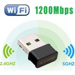 Mini USB WiFi Adaptateur - Maxesla 1200Mbps Clé Wifi Dongle AC Dual Band, WiFi Wireless Adaptateur Compatible avec Windows 7/8/8.1/1